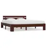 Image de Cadre de lit sans matelas marron foncé 140x200 cm pin massif