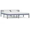 Image de Cadre de lit sans matelas gris bois massif de pin 160x200 cm