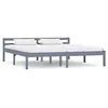 Image de Cadre de lit sans matelas gris bois massif de pin 180x200 cm