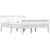 Image de Cadre de lit Blanc Bois de pin massif 140 x 200 cm