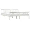 Image de Cadre de lit Bois de pin massif Blanc 180 x 200 cm