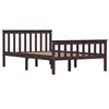 Image de Cadre de lit Marron foncé Bois de pin massif 120 x 200 cm