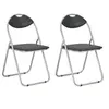 Image de Chaises pliantes de salle à manger 2 pcs Noir Similicuir