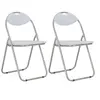 Image de Chaises pliantes de salle à manger 2 pcs Blanc Similicuir