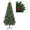 Image de Sapin de Noël Artificiel avec Pommes de Pin Arbre de Noël Arbre Décoration de Noël Salon Salle de Séjour Maison Intérieur Jardin Extérieur Vert 210
