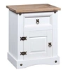 Image de Table de chevet Pin mexicain Gamme Corona Blanc 53x39x67 cm
