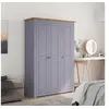 Image de Garde robe 3 portes Gris 118x50x171,5 cm Pin Assortiment Panama
