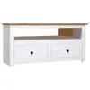 Image de Meuble TV d angle Blanc 93x49x49 cm Pin Assortiment Panama