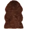 Image de Tapis Carpette de Salon Moquette de Salon Carpette de Chambre à Coucher Moquette de Salle de Séjour Maison 60x90 cm Peau de Mouton Synthétique Marron
