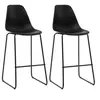 Image de Lot de 2 chaise de bar interieur non pliable H. 112.5 cm en plastique noir
