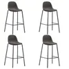 Image de Lot de 4 chaise de bar H. 99 cm non pliable en plastique interieur gris