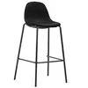Image de Lot de 2 chaise de bar H. 99 cm non pliable en plastique interieur noir
