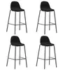 Image de Lot de 4 chaise de bar H. 99 cm non pliable en plastique interieur noir