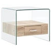 Image de Salontafel met lade 50x50x45 cm gehard glas284724