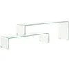 Image de Ensemble de table basse 2 pcs 90x30x20 110x30x40cm Verre trempé
