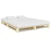 Image de Cadre de lit de palette - Bois de pin massif - 140 x 200 cm - Marron