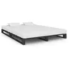 Image de Cadre de lit de palette sans matelas gris 140x200cm bois massif