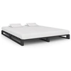 Image de Cadre de lit de palette sans matelas gris 160x200cm bois massif