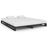 Image de Cadre de lit de palette sans matelas gris 200x200cm bois massif