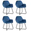 Image de Chaises de salle à manger 4 pcs Bleu velours