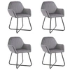 Image de Chaises de salle à manger 4 pcs Gris Velours