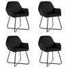 Image de Chaises à manger lot de 4 Noir Velours