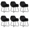 Image de Chaises à manger lot de 6 noir velours