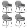 Image de Chaises de salle à manger 4 pcs Gris clair Tissu