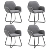Image de Chaises de salle à manger 4 pcs Gris foncé Tissu