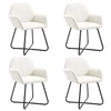 Image de Chaises de salle à manger 4 pcs Crème Tissu