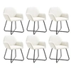 Image de Chaises de salle à manger 6 pcs Crème Tissu
