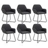 Image de Chaises de salle à manger 6 pcs Noir Tissu