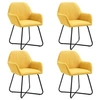 Image de Chaises de salle à manger 4 pcs Jaune Tissu