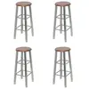 Image de Tabourets de bar lot de 4 argenté et marron MDF