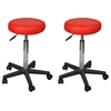 Image de Tabourets de bureau lot de 2 Rouge 35,5x84 cm Similicuir