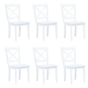 Image de Chaises à manger lot de 6 blanc bois d hévéa massif