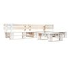 Image de Ensembles de bancs. canapes et tables de jardin bois blanc 4 pieces 4 personnes