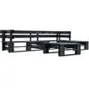 Image de Canapés de jardin palette 4 pcs Noir Bois