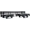 Image de Canapés de jardin palette 6 pcs Noir Bois