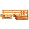 Image de Ensembles de bancs. canapes et tables de jardin marron bois 4 pieces 176 x 60 x 55 cm 3 personnes
