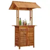 Image de Table de bar d extérieur avec toit 113x106x217 cm Bois d acacia