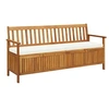 Image de Banc de rangement avec coussin 170 cm Bois d acacia solide