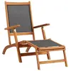 Image de Chaise longue en bois massif noir H. 92 cm L. 141 cm non empilable non pliable