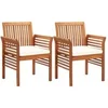 Image de Lot de 2 chaise en bois massif empilable non pliable exterieur H. 90 cm marron