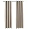Image de Rideaux occultants avec anneaux en métal 2 pcs Beige 140x175 cm