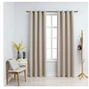 Image de Gordijn verduisterend met metalen ringen 2 st 140x225 cm beige134443
