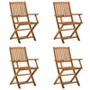 Image de Lot de 4 chaise exterieur pliable H. 91 cm en acacia bois