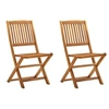 Image de Lot de 2 chaise H. 91 cm non pliable en acacia exterieur naturel