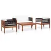 Image de Ensembles de bancs. canapes et tables de jardin bois massif 4 personnes bois 90.0 x 55 x 35 cm 4 pieces