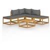 Image de Salon de jardin modulable bois massif bois 6 pieces 70 x 206 x 60 6 personnes